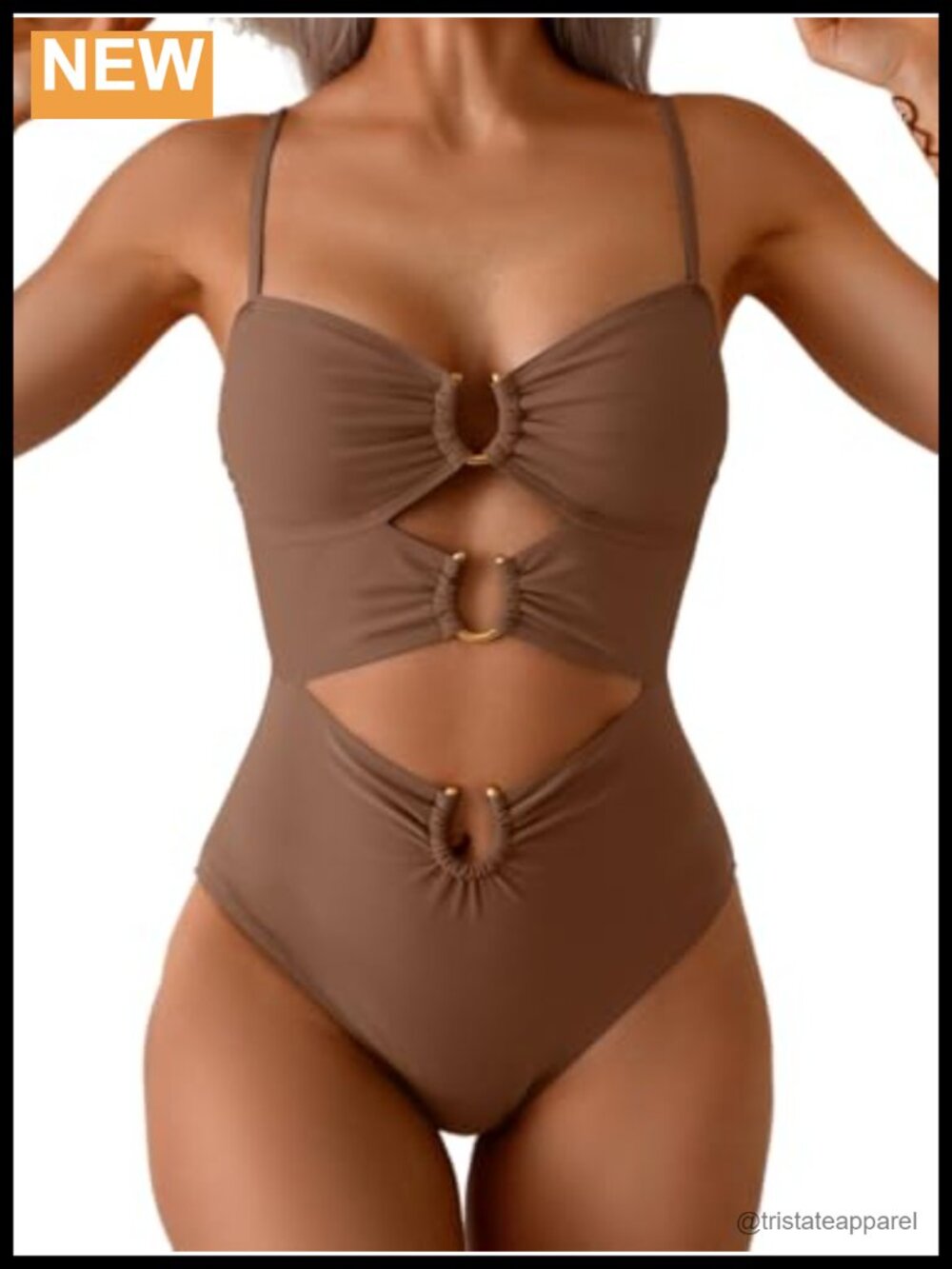 Women's Cutout One Piece Swimsuit Monokini V-Neck High Rise
